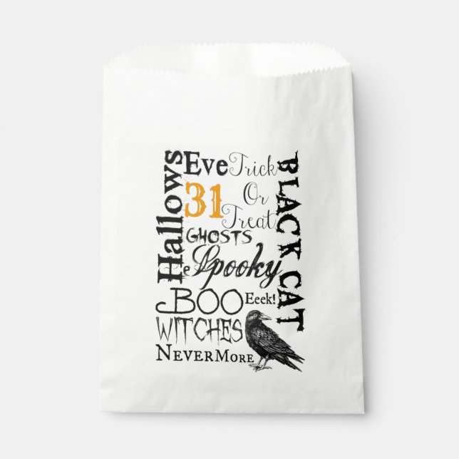 Raven Nevermore Halloween Party Favoriser les sacs (Devant)
