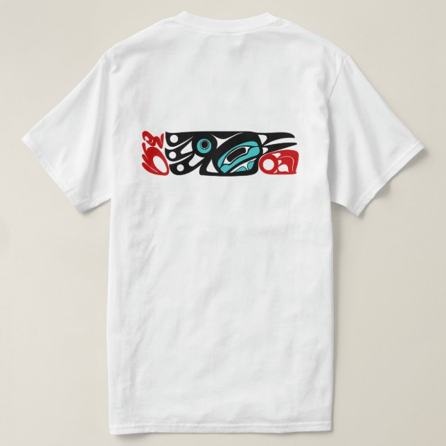 Raven - Nordwestküste des Pazifiks - Indianerstil T-Shirt (Design Rückseite)