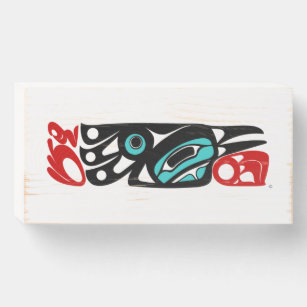 Raven NW Coast Native American Style Holzbox Si Holzkisten Schild