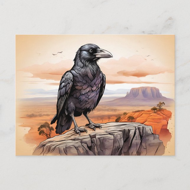 Raven on cliff postkarte (Vorderseite)