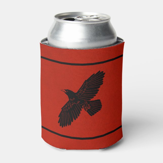 Raven on Red Dosenkühler (Kanne Vorderseite)