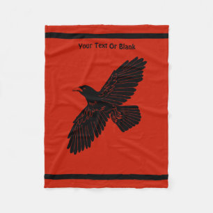 Raven on Red Fleecedecke