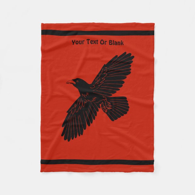 Raven on Red Fleecedecke (Vorderseite)