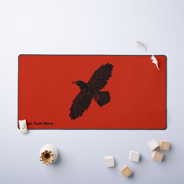 Raven on Red Schreibtischunterlage (Kindertisch)