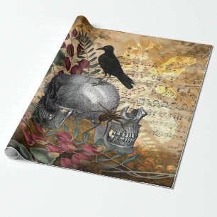 Raven on Skulls Geschenkpapier