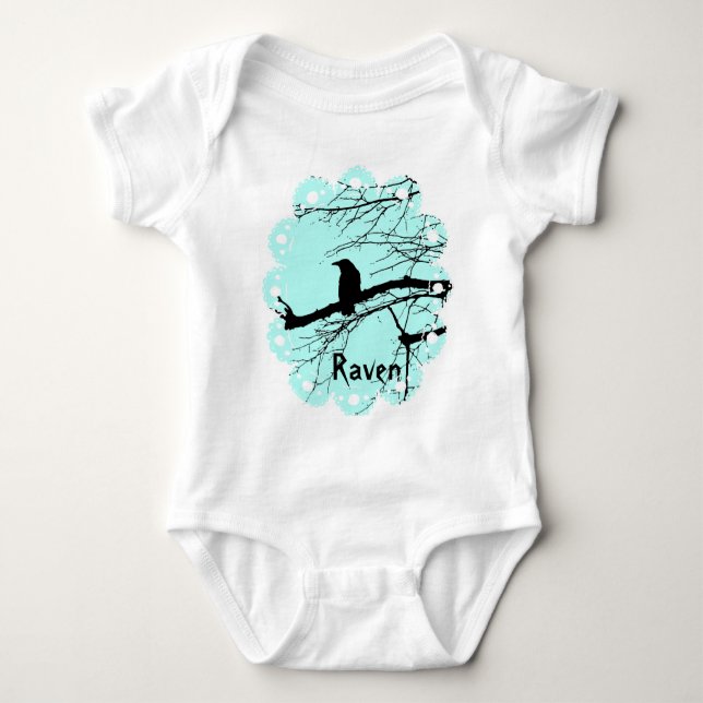 Raven on the Tree Baby Bodysuit Strampler (Vorderseite)