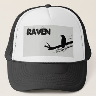 Raven on the Tree Black and White Truckerkappe