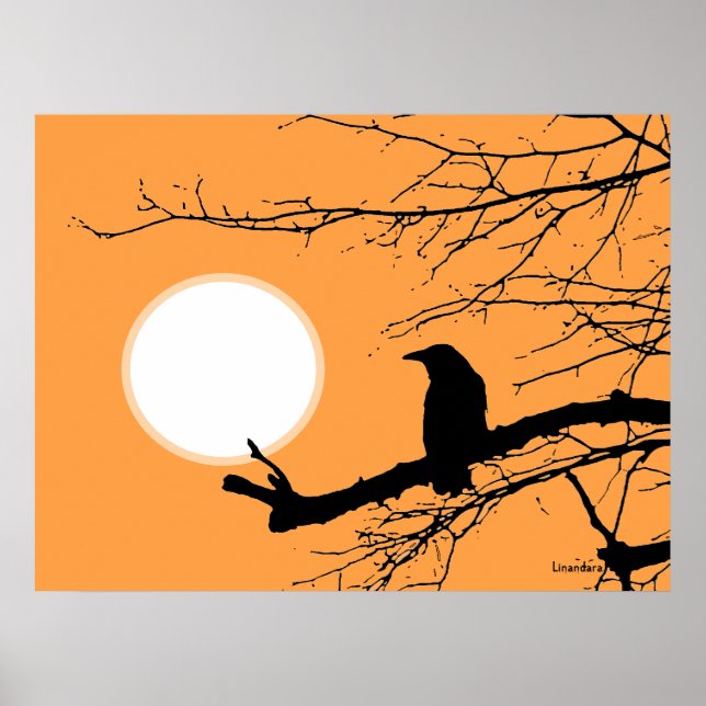 Raven on the Tree Sun Poster (Vorne)