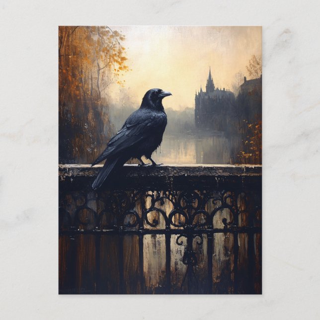 Raven on Wroshed Eisenzaun Gothic Postkarte (Vorderseite)