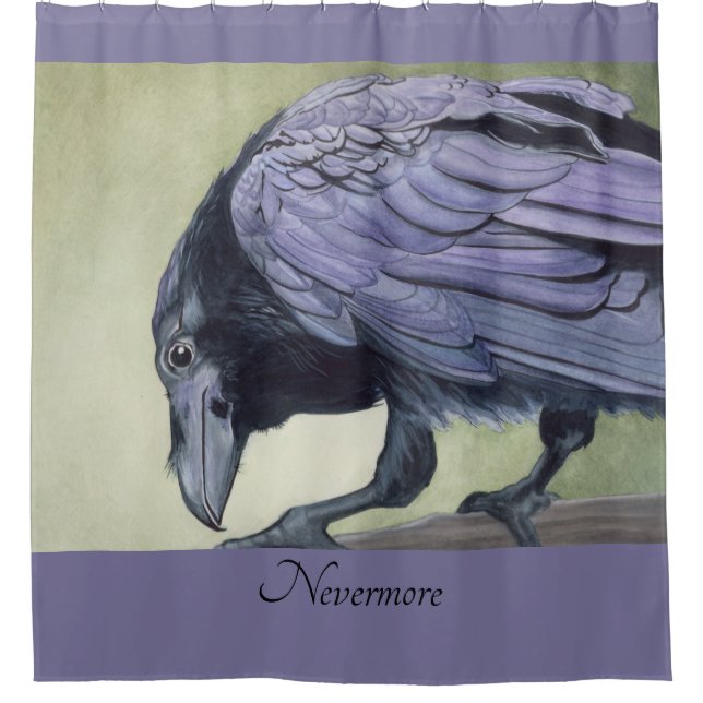Raven Original Watercolor von Miranda Print Duschvorhang (Vorderseite)