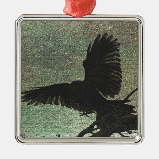 Raven Ornament Aus Metall (Vorne)