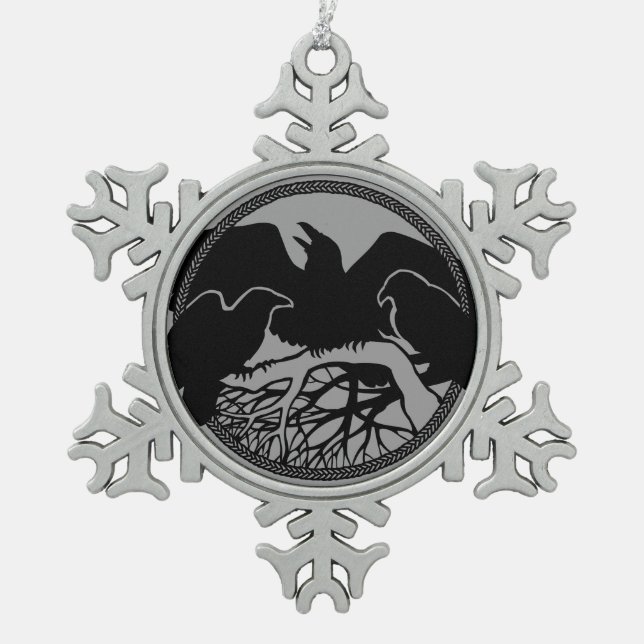Raven Ornament Raven / Crow Decoration Geschenk (Vorderseite)
