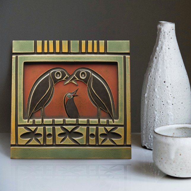 Raven Parents & Ants Art Deco Jugendstil-Wanddekor Fliese (Von Creator hochgeladen)