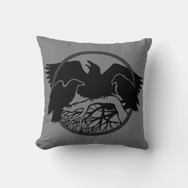 Raven Pillows First Nations Raven Art Pillows Kissen (Vorderseite)