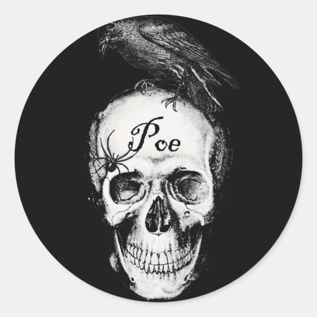 Raven Poe Sticker (Vorderseite)