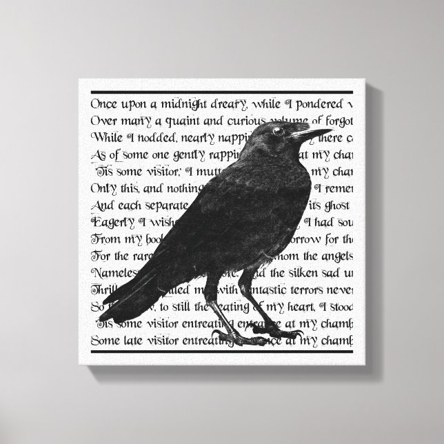 Raven Poem Edgar Allan Poe Leinwanddruck (Vorderseite)