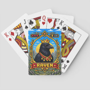 Raven Retro 8-Bit Pixelkunst Spielkarten