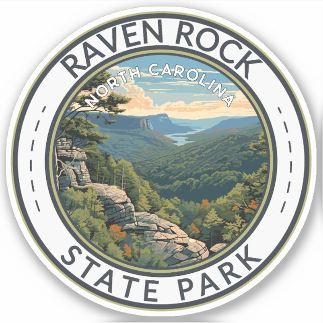 Raven Rock Staat Park North Carolina Abzeichen Aufkleber (Vorderseite)