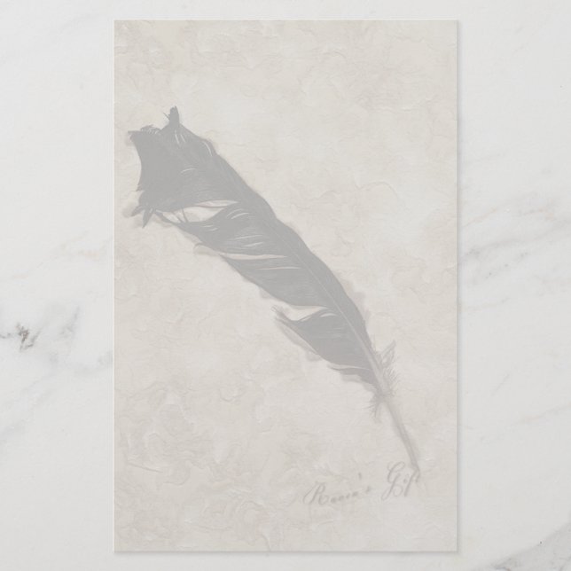 Raven’s Feather Bird-lover Crow design Briefpapier (Vorderseite)