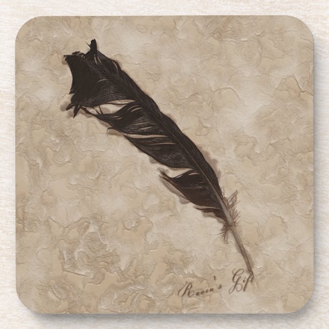 Raven’s Feather Bird-lover Crow design Getränkeuntersetzer (Vorderseite)