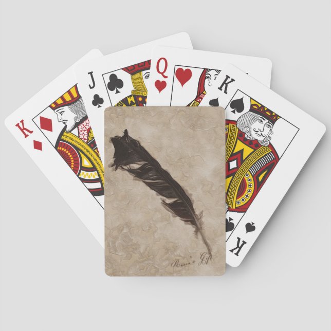 Raven’s Feather Bird-lover Crow design Spielkarten (Rückseite)