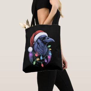 Raven Santa Weihnachtsbaum Beleuchtung Xmas Lustig Tasche