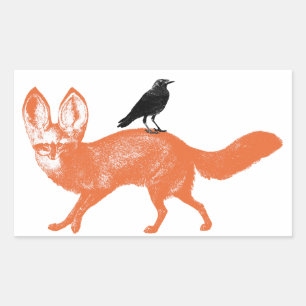 Raven setzt sich auf Fox-Aufkleber Rechteckiger Aufkleber