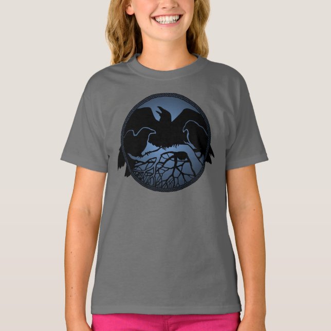 Raven Shirts Raven Crow Art Kid's Sweatshirt (Vorderseite)