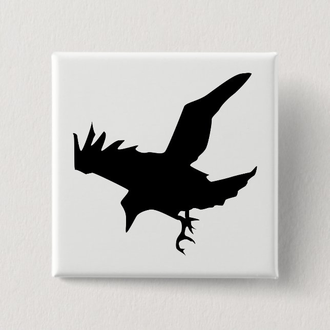 Raven Silhouette Button (Vorderseite)