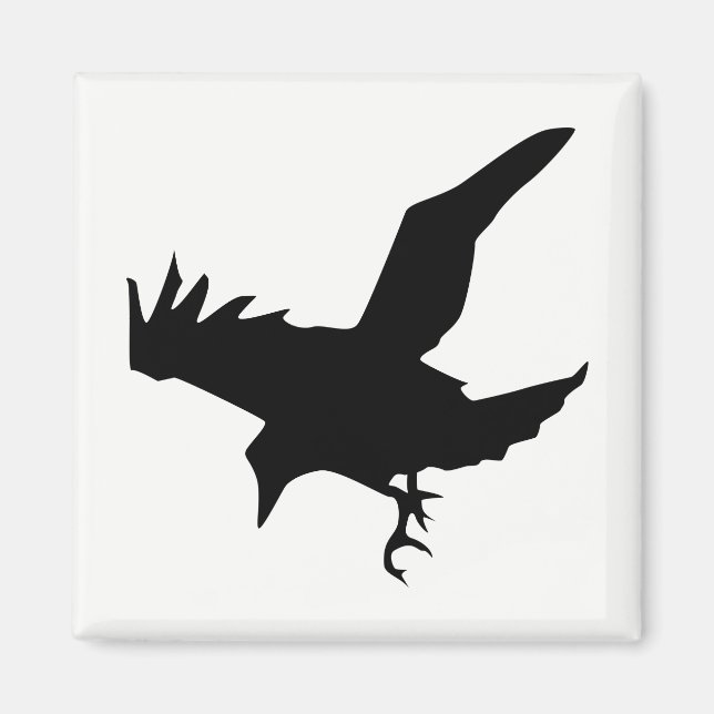 Raven Silhouette Magnet (Vorne)