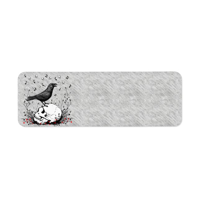 Raven Sings Song of Death on Skull Illustration (Vorne)