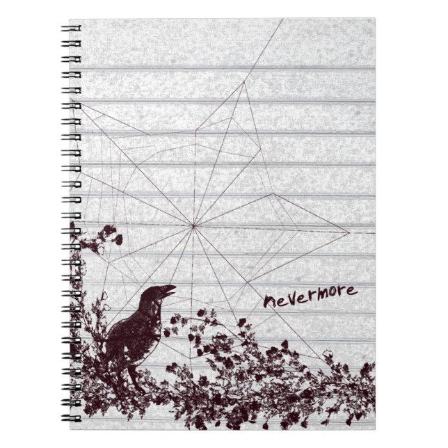 Raven Sketch Gothic Notebook Journal Notizblock (Vorderseite)