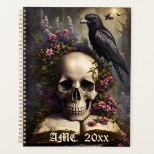 Raven Skull Buch und Blume Planer