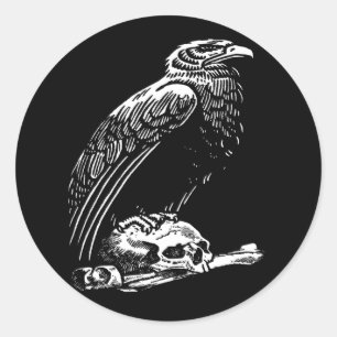 Raven Skull Sticker