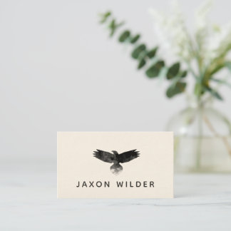 Raven Smoke Cloud Watercolor Minimal Rustikal Visitenkarte