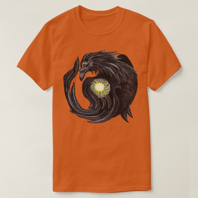 Raven Steals The Sun Tlingit Stil Indianeramerikan T-Shirt (Design vorne)