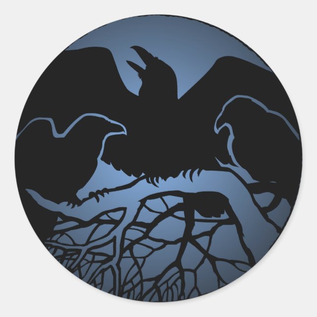 Raven Stickers Raven gibt Raven Crow Art Stickers (Vorderseite)