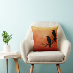 Raven Sunset Throw Kissen