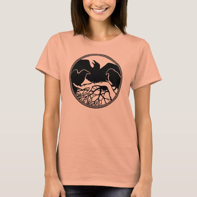 Raven T - Shirt Raven Crow Art Ladys Shirt (Vorderseite)
