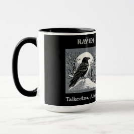 Raven: Talkeetna, Alaska schwarz und weiß Tasse
