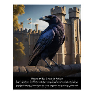 Raven Tower of London Poster