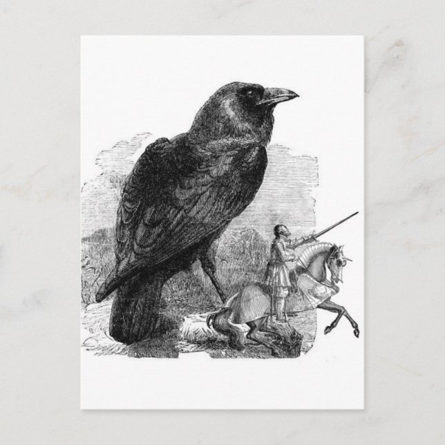 Raven und der Ritter Postkarte (Vorderseite)