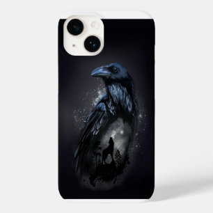 Raven und Wolf, die auf dem Mond heulen Case-Mate iPhone 14 Hülle