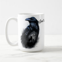 Raven und Wolf, die auf dem Mond heulen