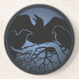 Raven Untersetzer Raven Gift Raven & Crow Art Deco