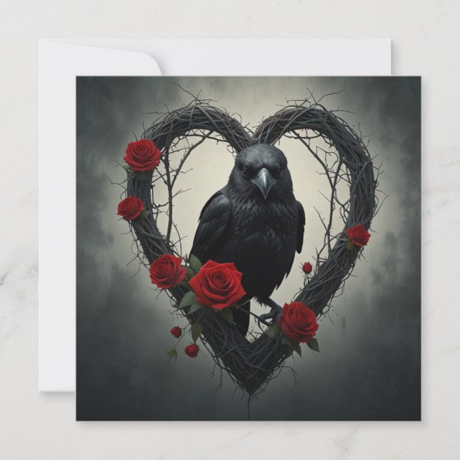 Raven Valentine's Feiertagskarte (Vorderseite)