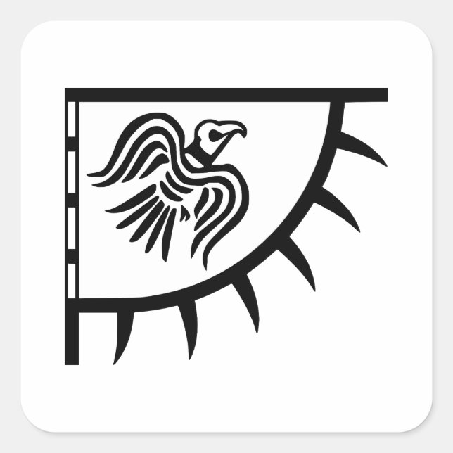 Raven Viking Banner Quadratischer Aufkleber (Vorderseite)