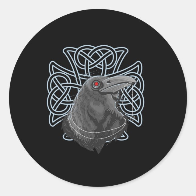 Raven Viking Warrior Norse Mythology Valhalla Gesc Runder Aufkleber (Vorderseite)