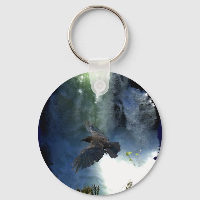 RAVEN & WASSERFALL Naturgeschenke Schlüsselanhänger (Vorderseite)