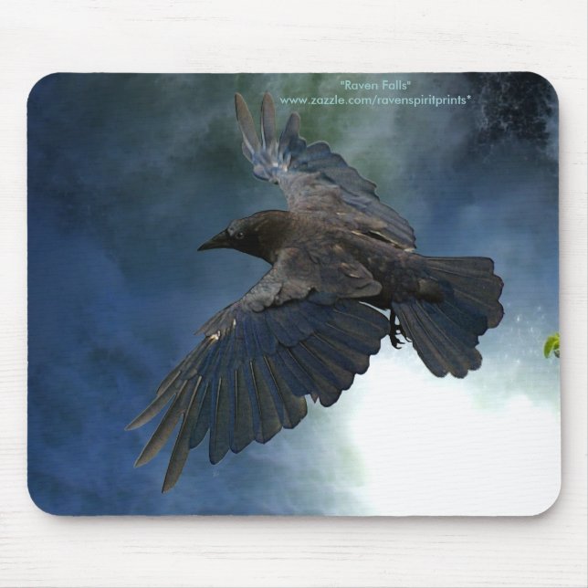 RAVEN & WASSERFALL Naturousepad Mousepad (Vorne)